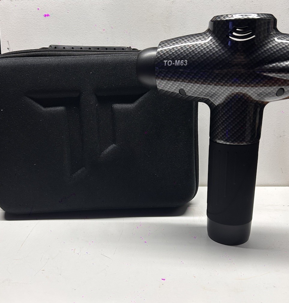 TOLOCO TO-M63 Percussion Massage Gun 8 Heads Rechargeable USB Black Case
