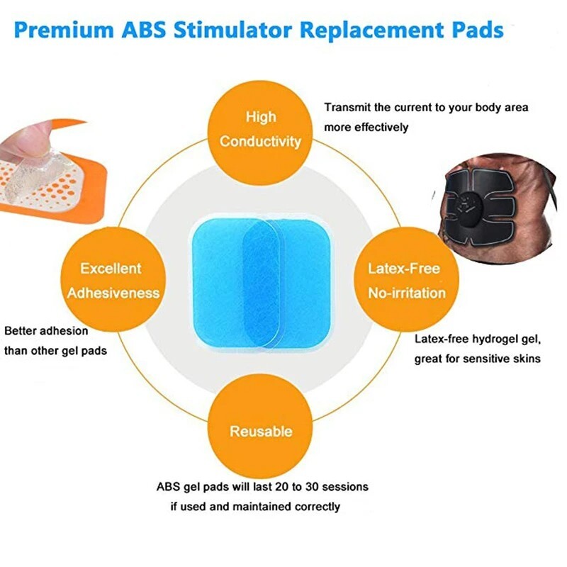 100/50Pcs Replacement ABS Gel Pads EMS Abdominal Muscle Stimulator Hydrogel Gel