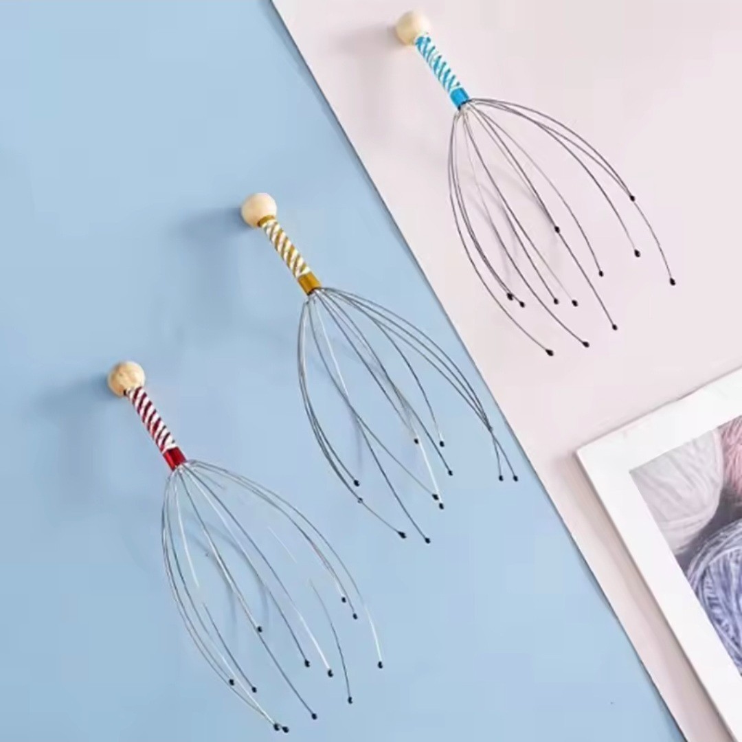 Head Massager Stainless Steel Head Relaxer Brain Massage Claw Scalp Reliever