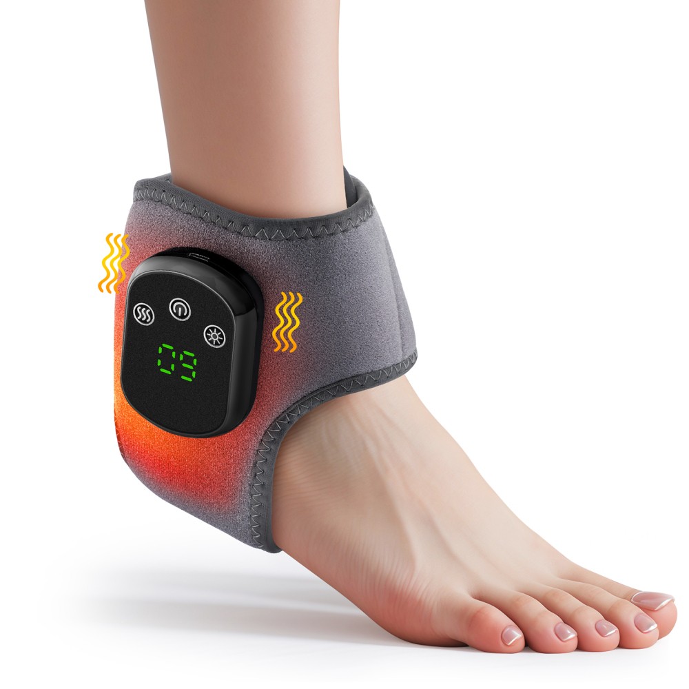 Cordless Foot Ankle Massager Wrist Hand Brace Heating Vibration for Pain Relief