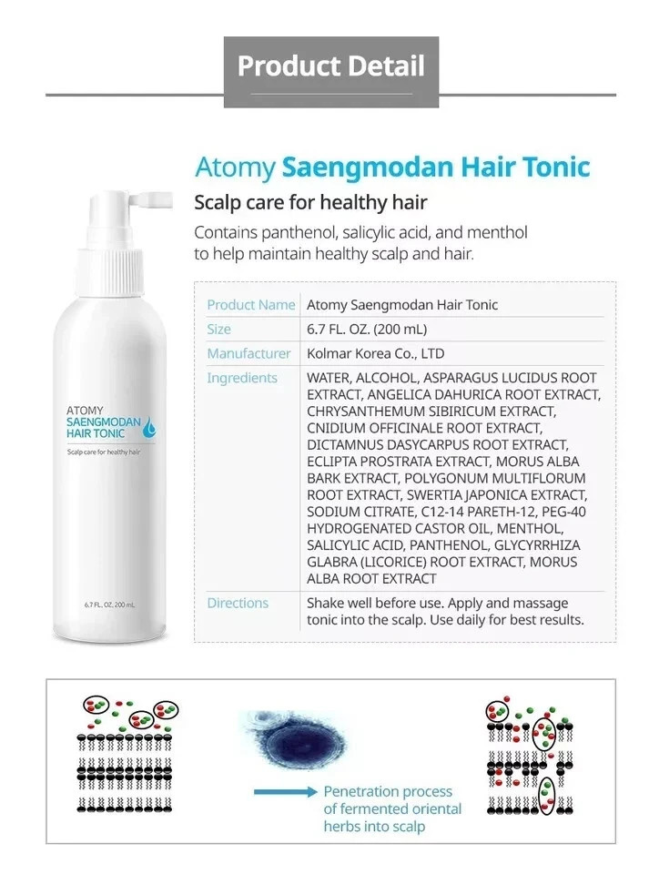 ATOMY Saengmodan Hair Tonic 200ml × 4ea scalp care for healthy hair/ FAST & SAFE