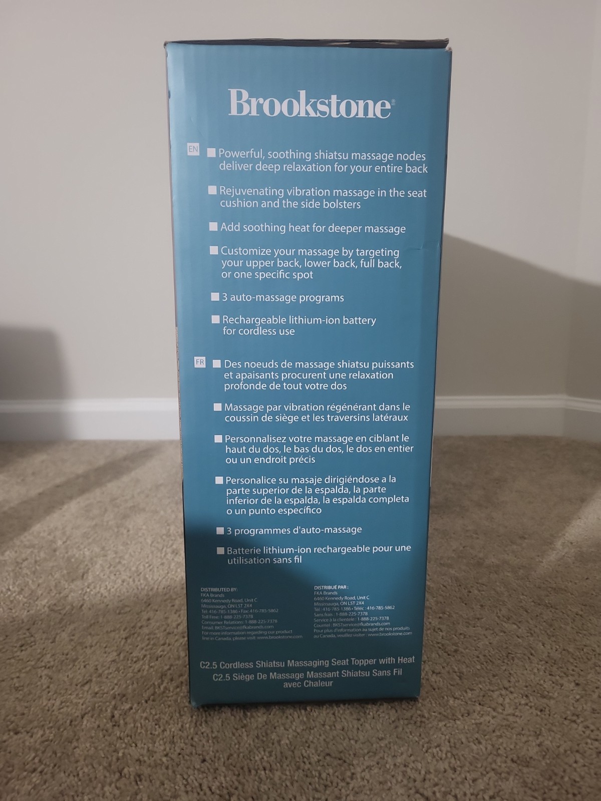 Brookstone C2.5 Cordless Shiatsu Massaging Seat Topper with Heat. NEW IN BOX