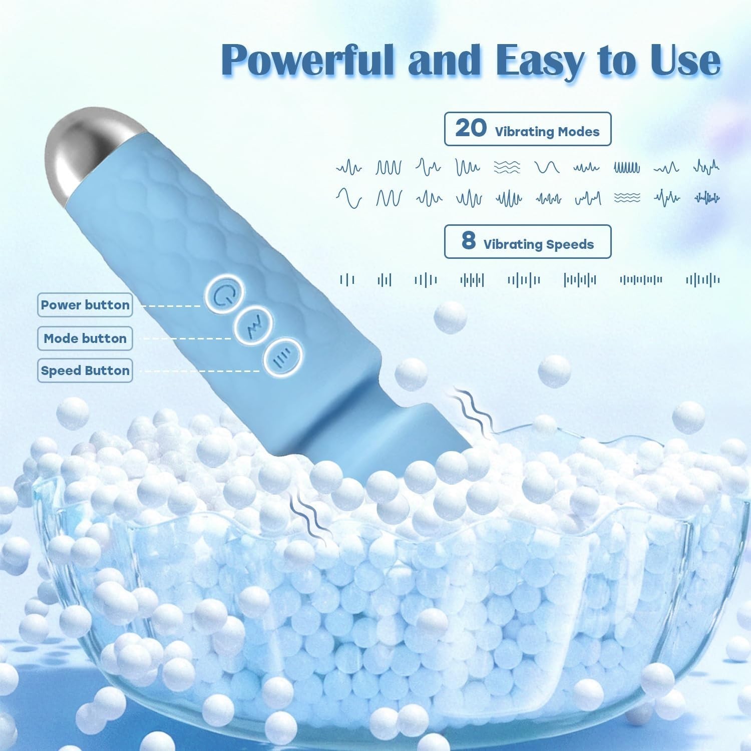 Versatile Silicone Massager – Travel Size, 9 Speeds, Waterproof Design