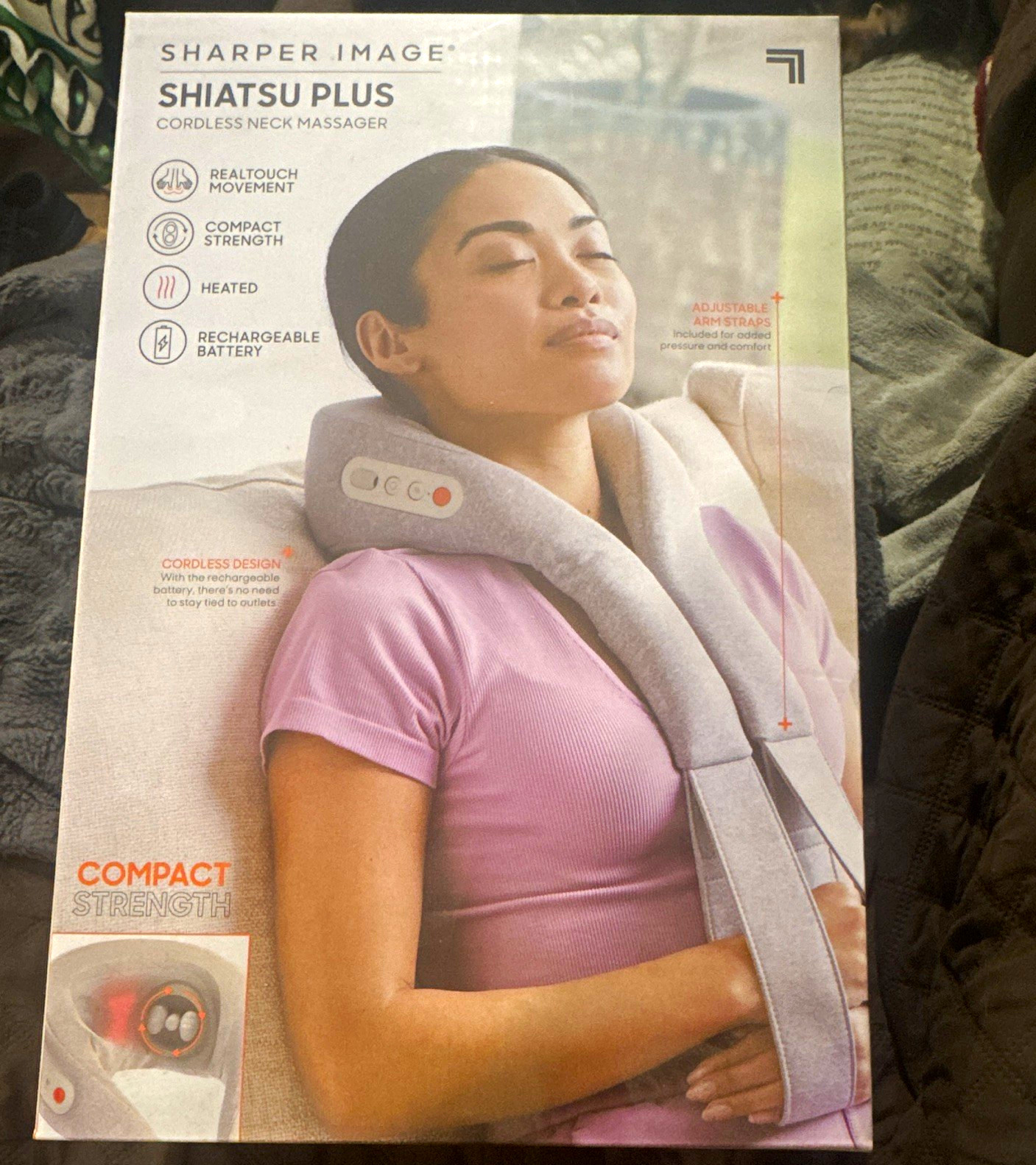 Sharper Image Shiatsu Plus Heated Cordless Neck/Shoulder Massager Gray