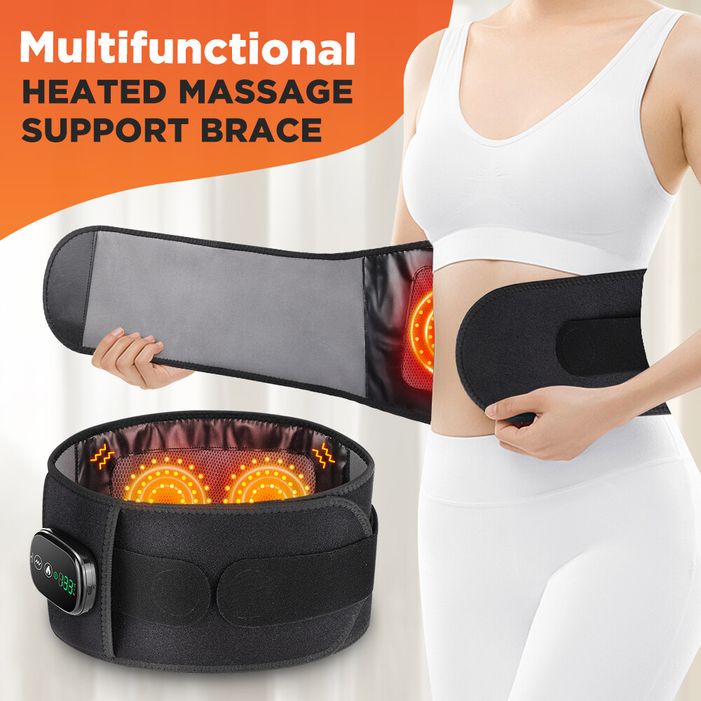 Heated Lower Back Brace for Back Pain Relief, Back Belt with Heating Vibrating