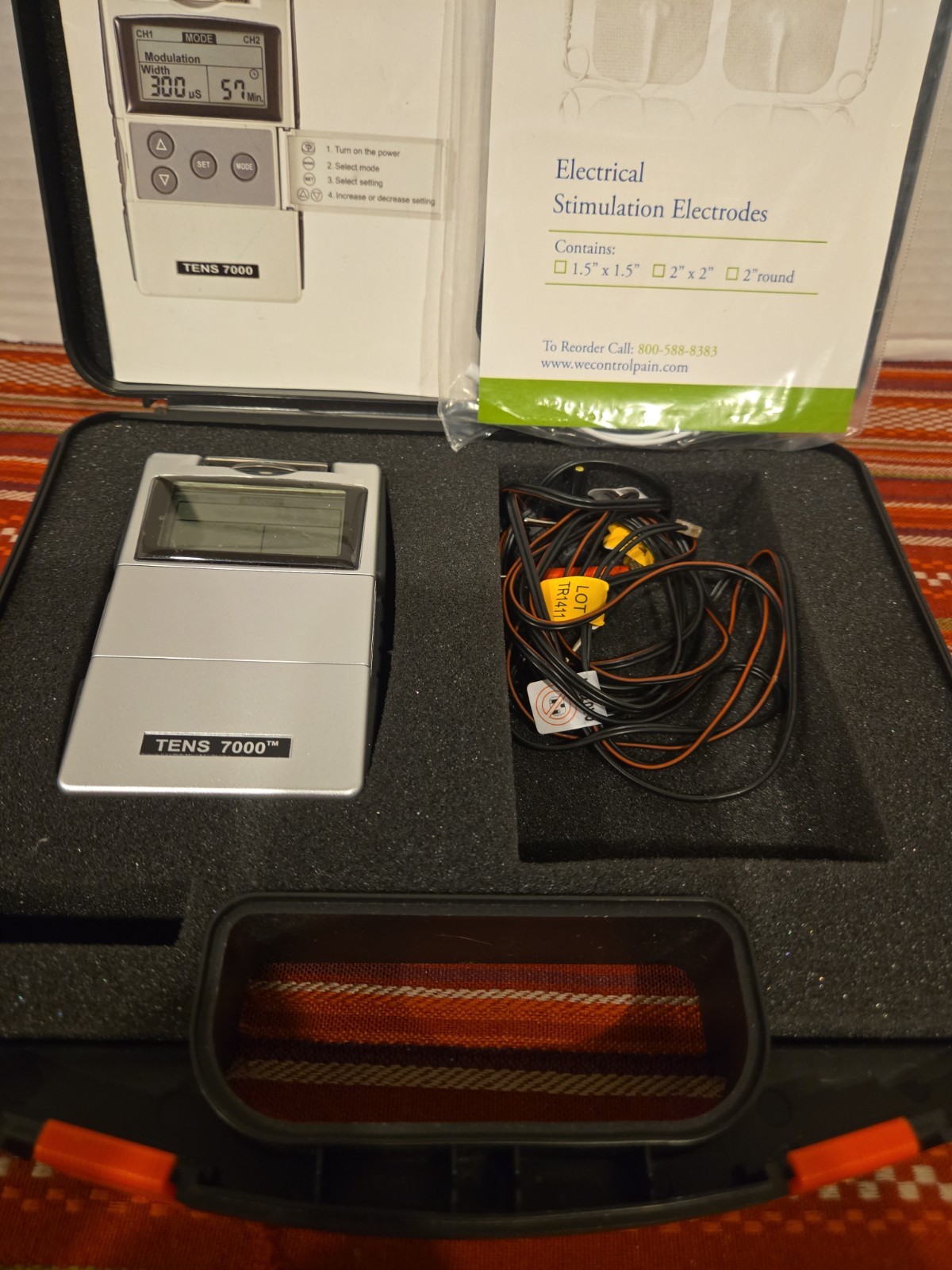 Tens Unit 7000 Machine Muscle Massage Therapy Electrical Stimulation W/ Pads