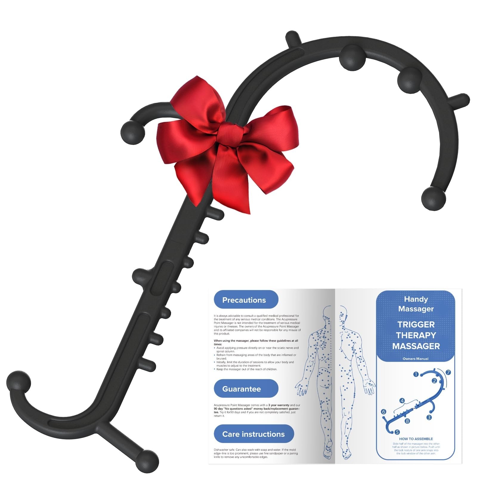 Deep Tissue Back & Neck Massager Stick – Pain Relief, Muscle Knot Remover, Trigg