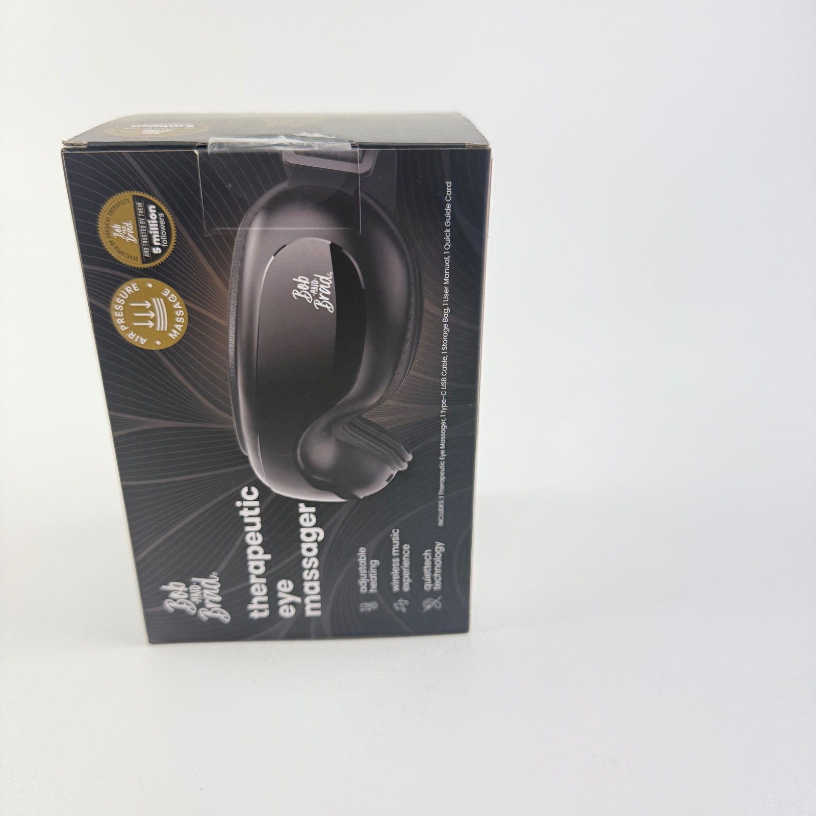 Bob & Brad Therapeutic Eye Massager Air Pressure Heat Wireless Music Quiet