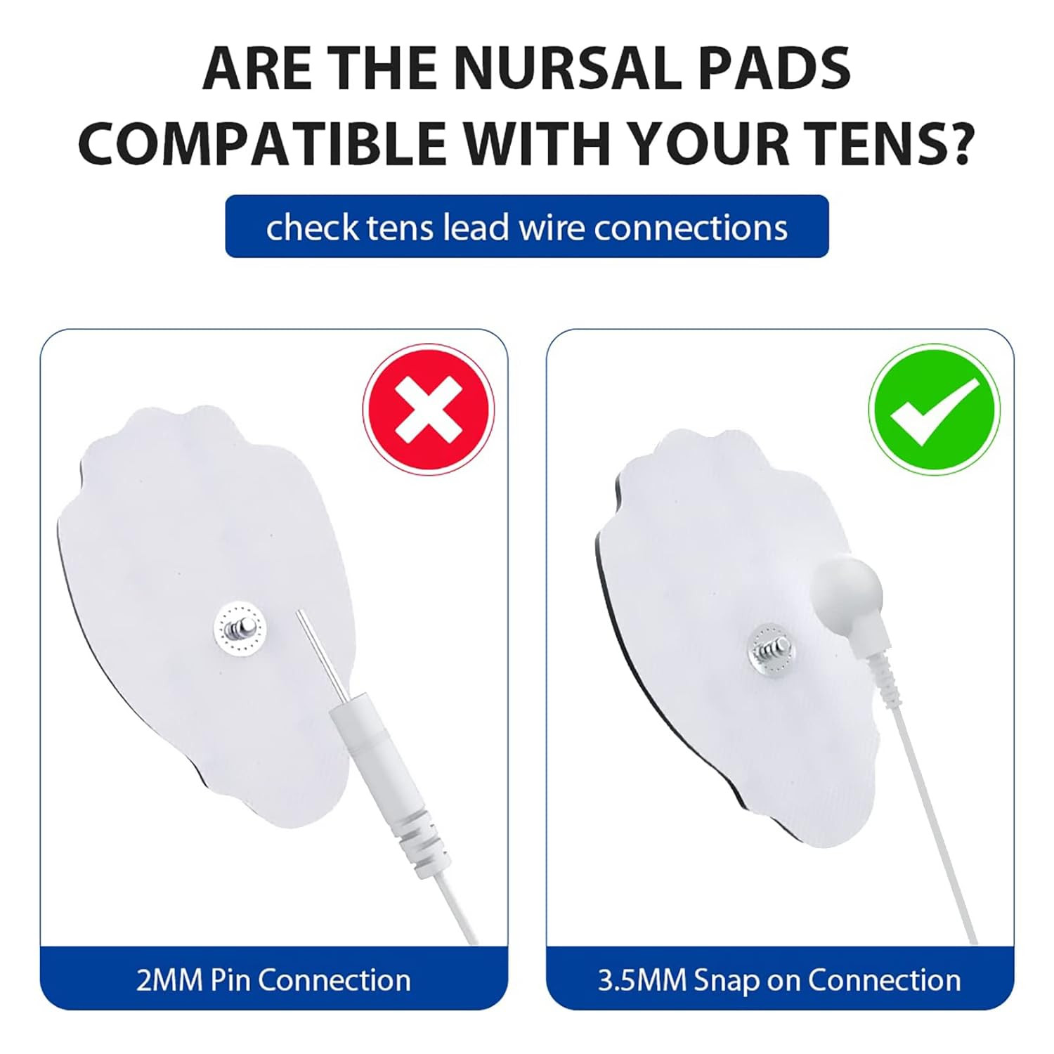 TENS/EMS Unit Replacement Pads 20 Pack 3.5Mm Snap Electrode Patches for Electro