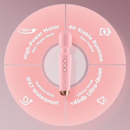 Powerful Cordless Personal Massager – Waterproof, 20 Modes, 8 Speeds, Deep Tissu