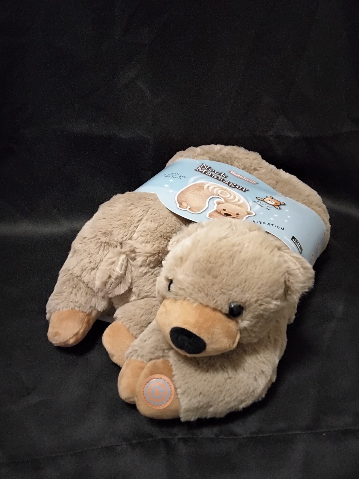 Health Touch Soft Huggable Neck Massager Beige Bear Vibration New