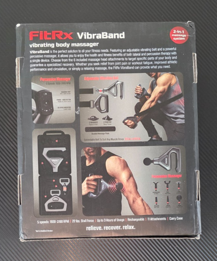 FitRx 2-in-1 Vibrating Massage Belt and Massage Gun #8973WM