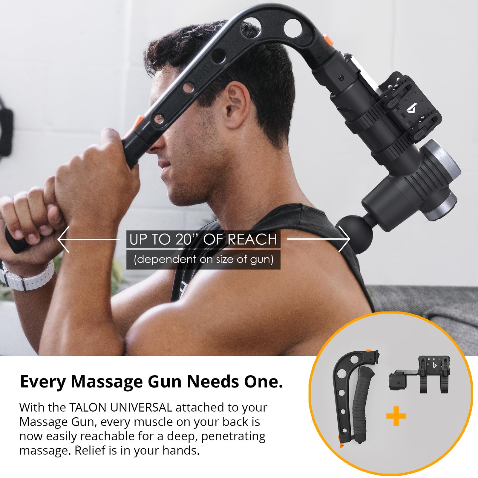 Brazyn (Talon Universal 2.0 Massage Gun Holder + Cane. Black