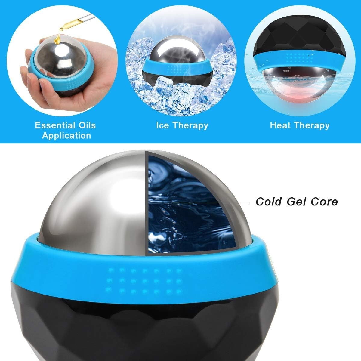 Cryosphere Cold Massage Roller Ball for Pain Relief & Muscle Recovery – 4 Inches