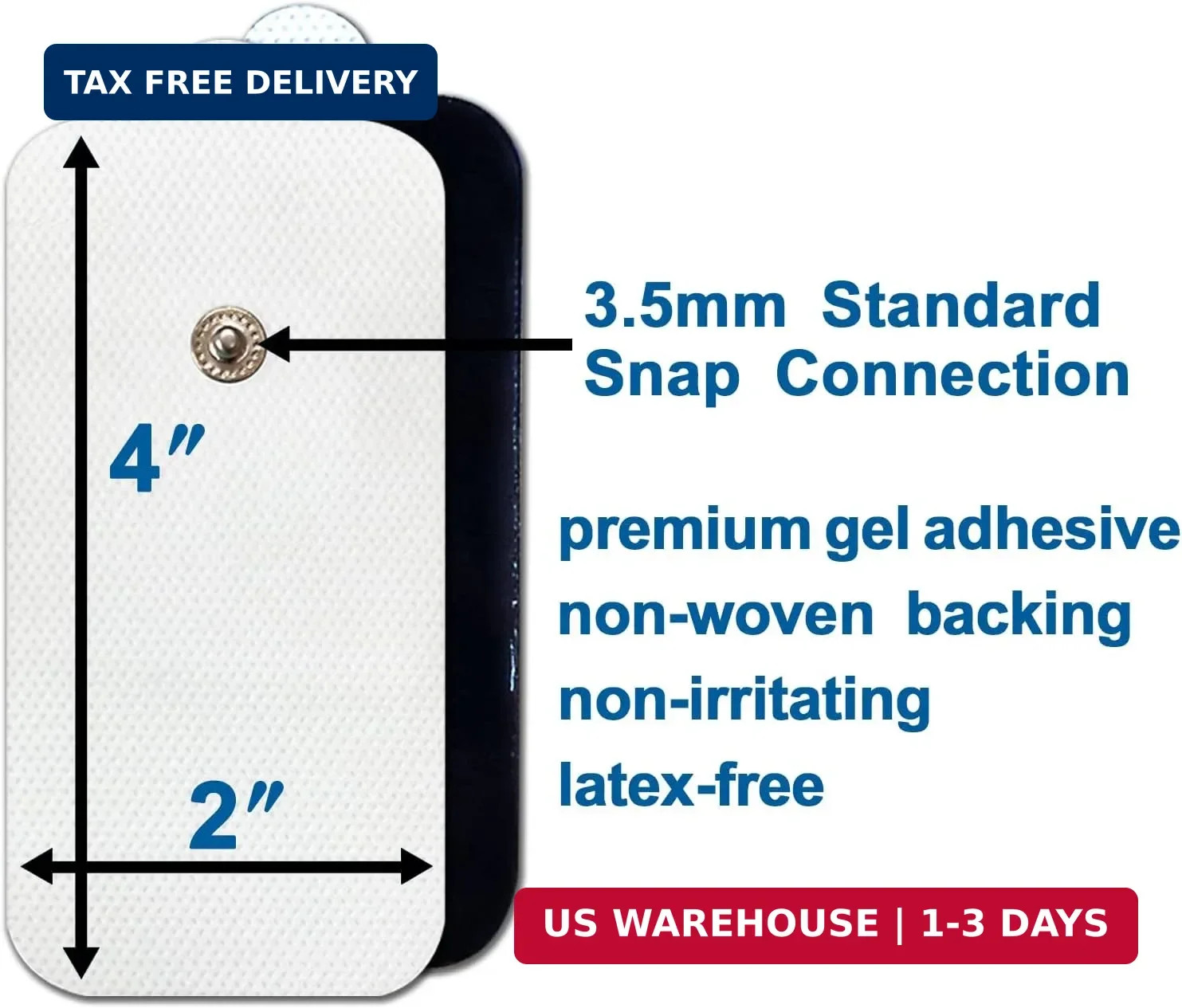 10 Pcs Durable Compatible with Tens Unit Replacement Pads(Snap On 3.5MM),5Pairs