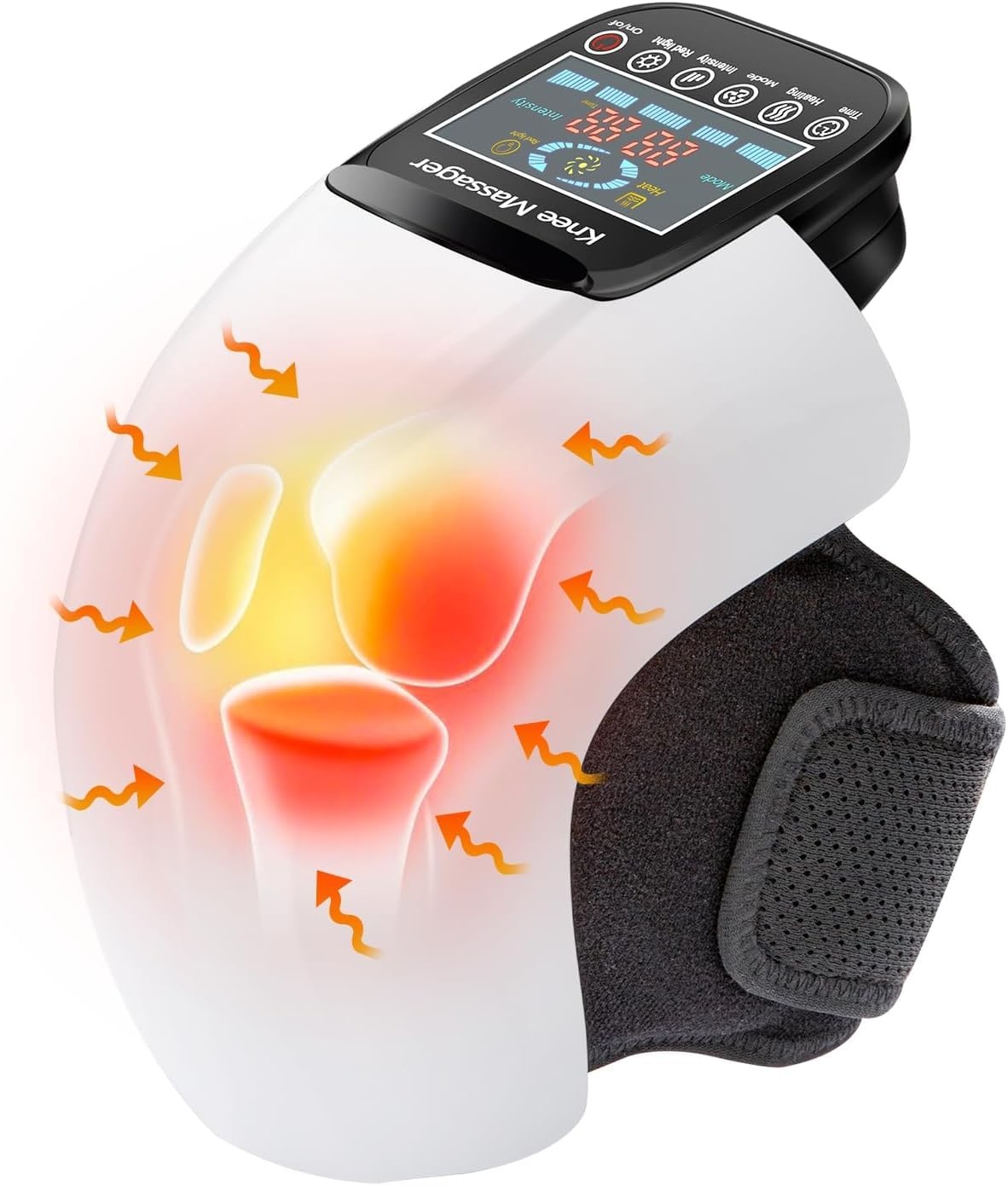 4-in-1 Knee Massager – Deep Heat, Red Light, 7.4*5.4*6.3 Inch, White