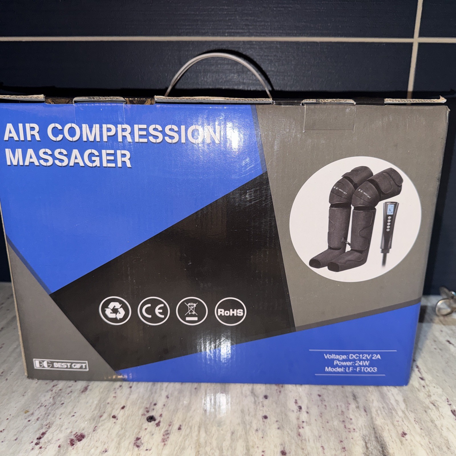 Air Compression Leg Massager LF FT003 Feet Calf Thigh Massage Heat 3 Modes