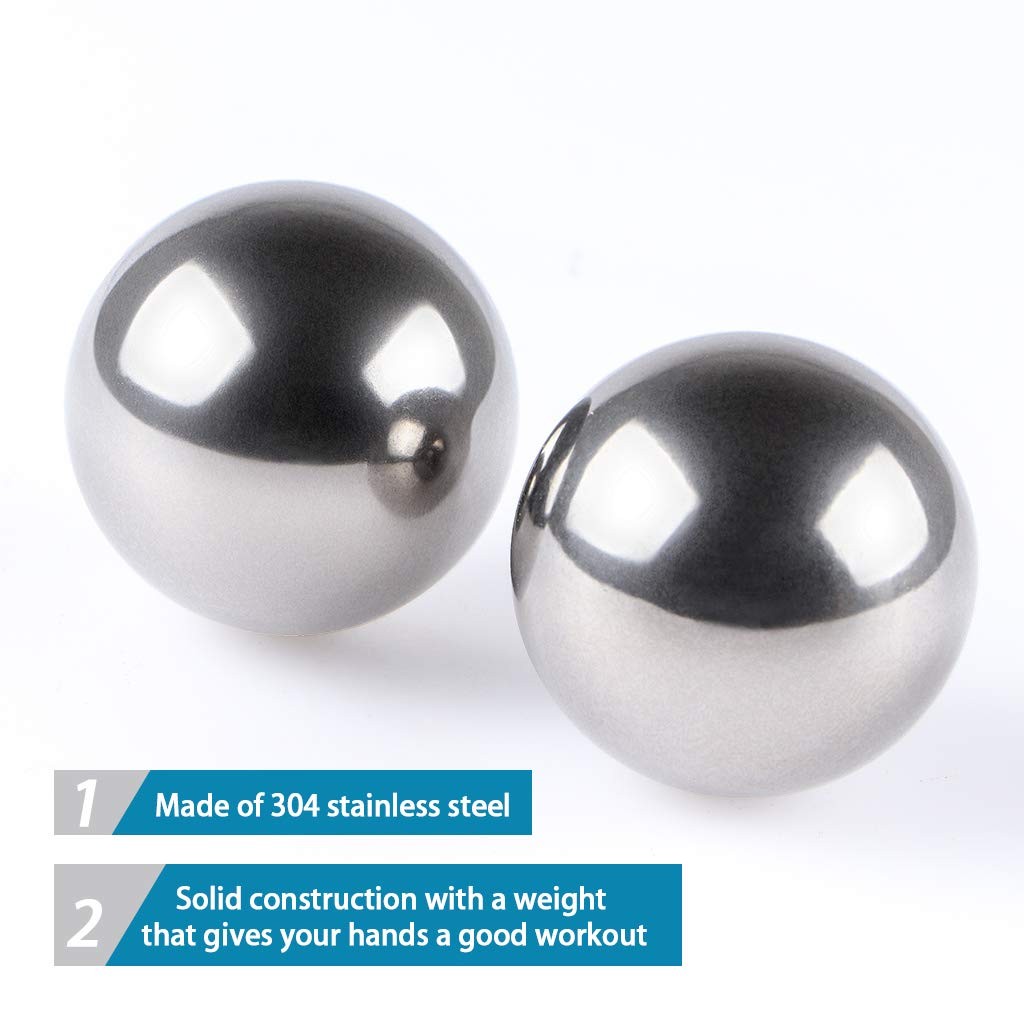 Stainless Steel Baoding Balls, 1.57 Inches Non – Chime Hand Massage Balls wit…