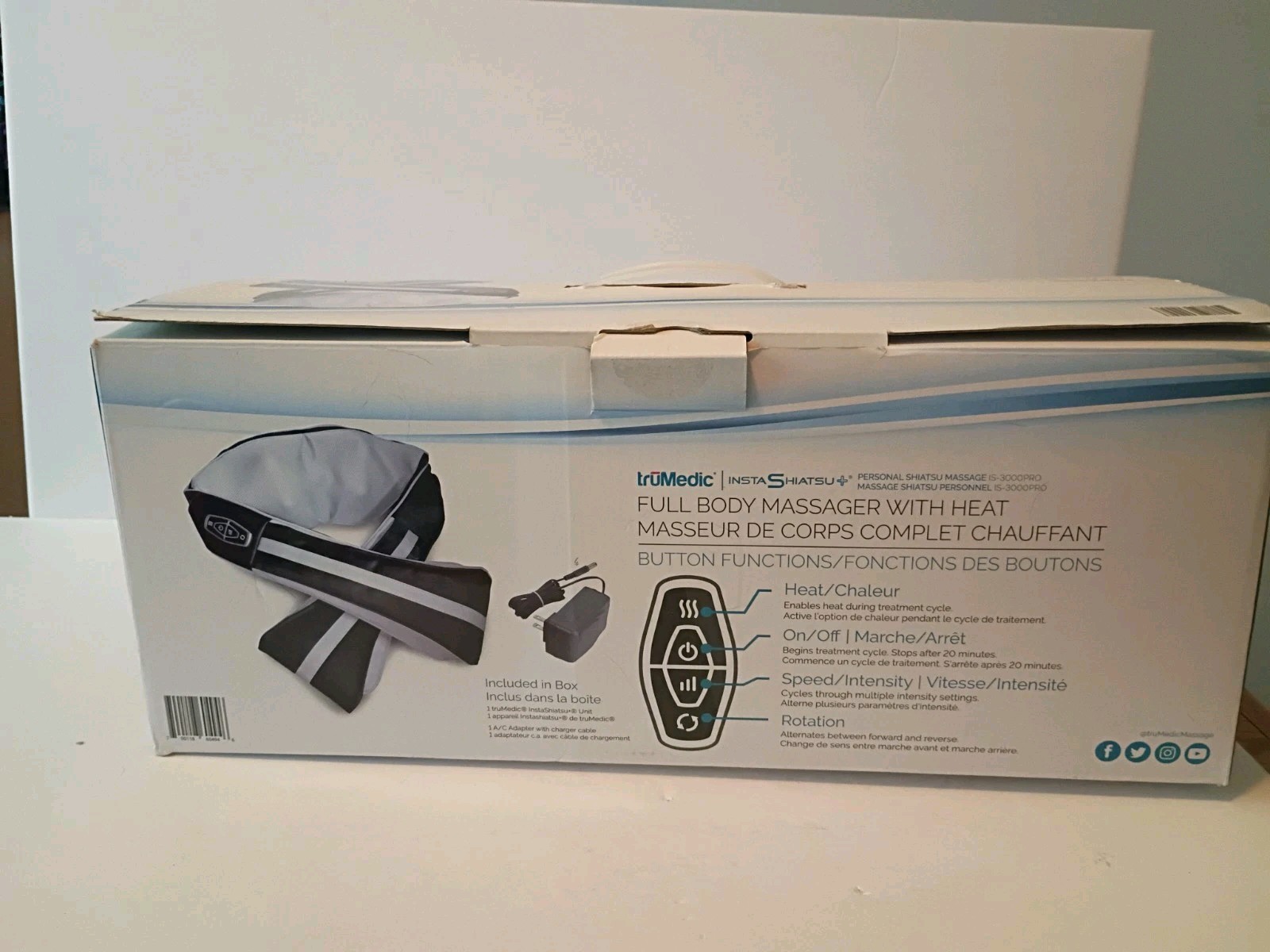 truMedic InstaShiatsu+ IS-3000PRO Shiatsu Heated Massager Back/Neck Gray
