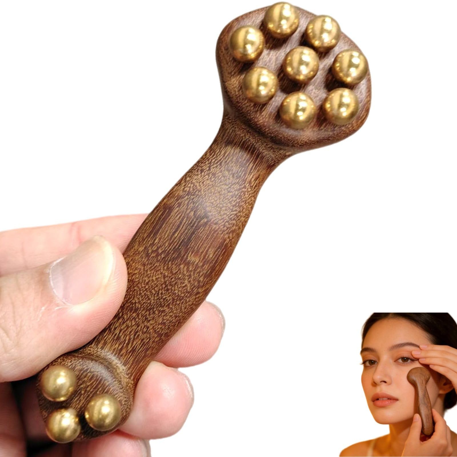 Sandalwood Copper Bead Ice Roller for Face and Eyes