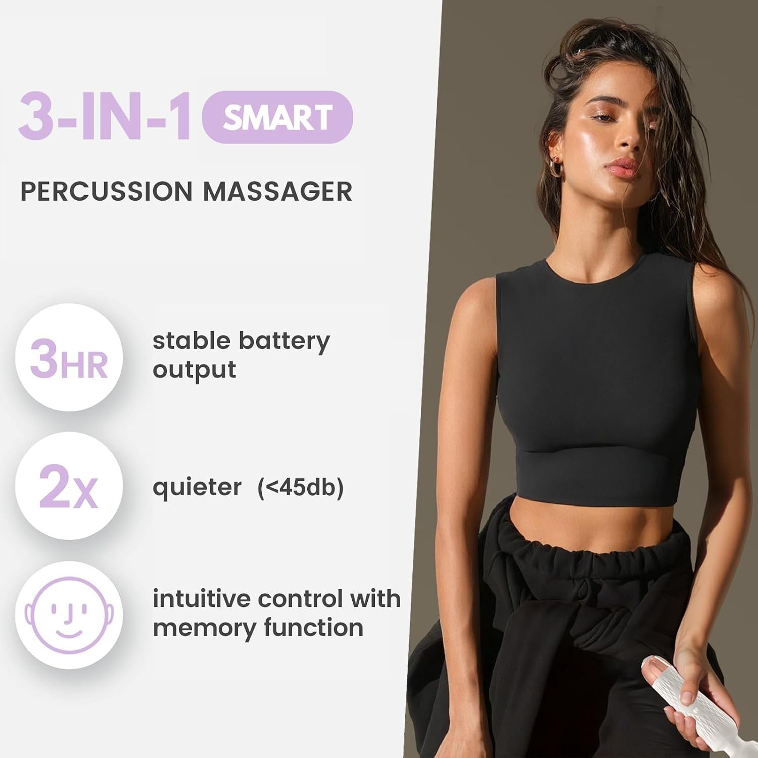 Upgraded 3-in-1 Personal Massager – 20 Modes, 8 Speeds, Travel-Friendly Purple