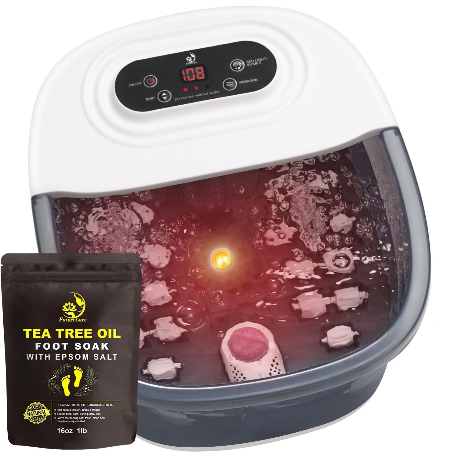 MoodRelish Foot Spa Massager with Heat and Bubbles//