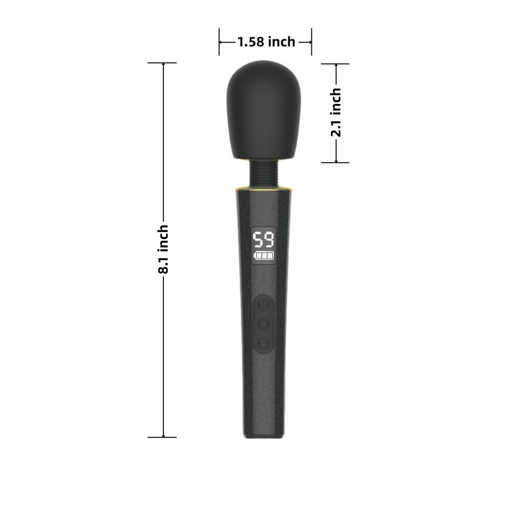 9 Speed Rechargeable Massage Wand LED Display 8000 RPM for Full Body Pain Relief
