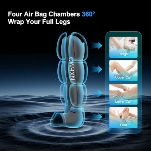 Leg Massager with Heat and Compression, Foot Massager for Circulation and Pain R