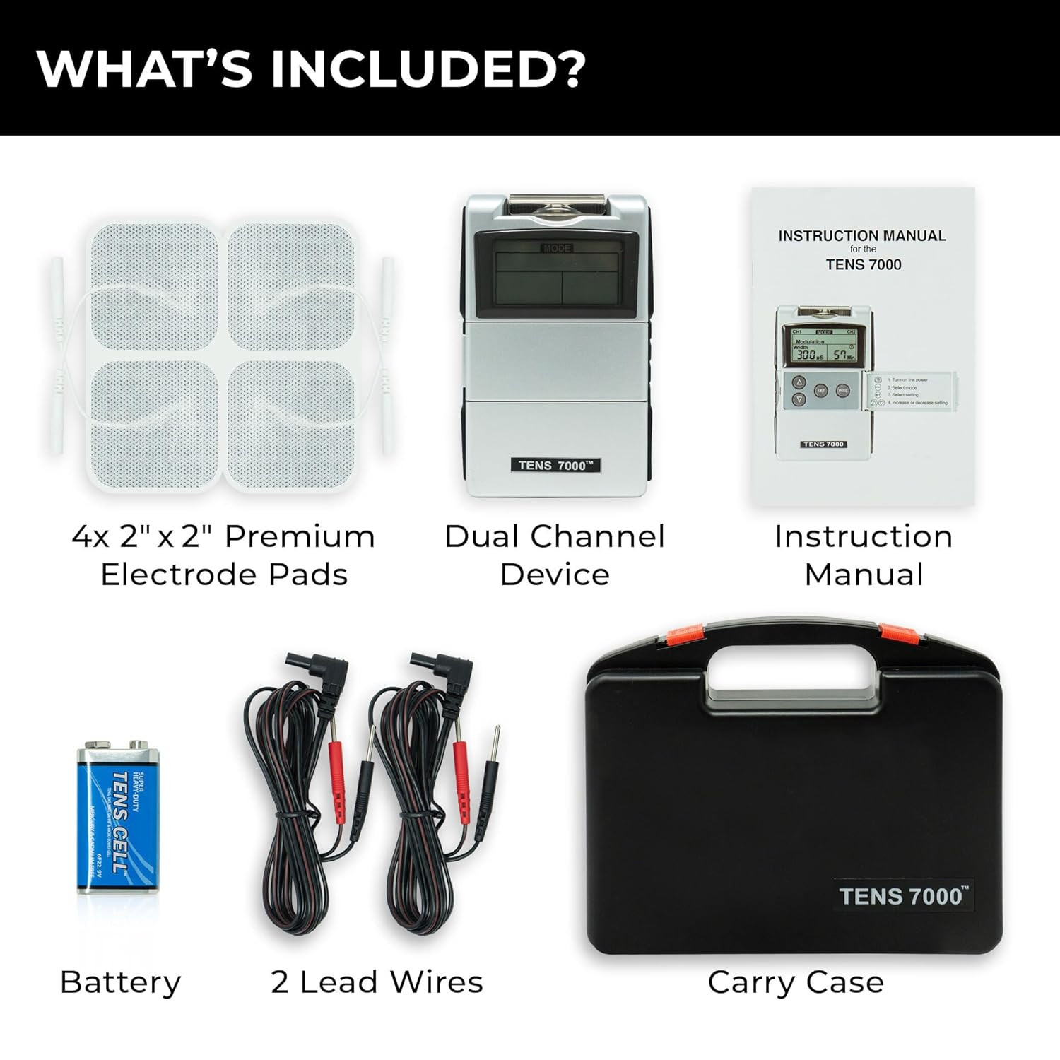 Digital TENS Unit with Accessories – Muscle Stimulator Machine for Back Pain Rel