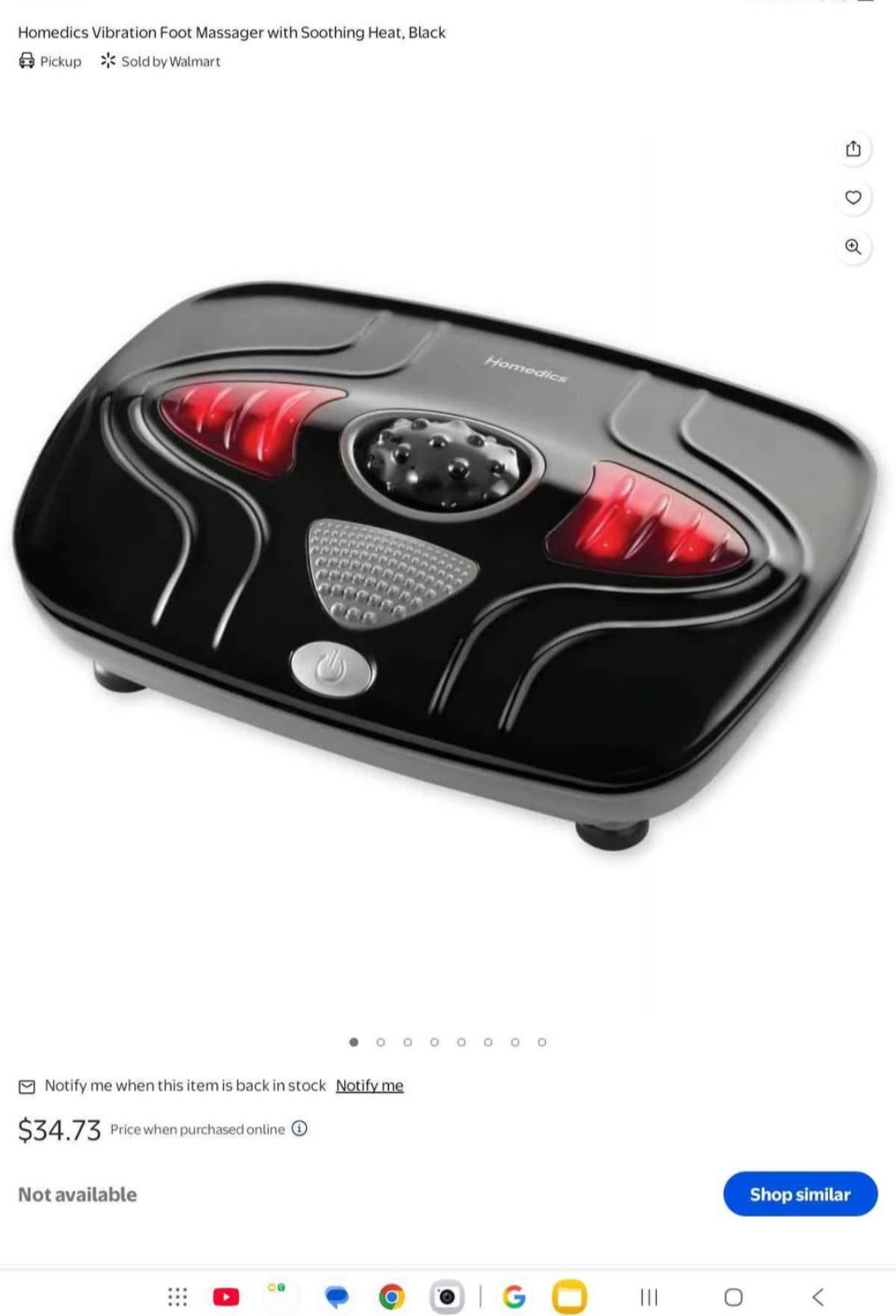 HoMedics FMS-150H Foot Massager Heated Vibrating Rolling Massage Black Red Gray