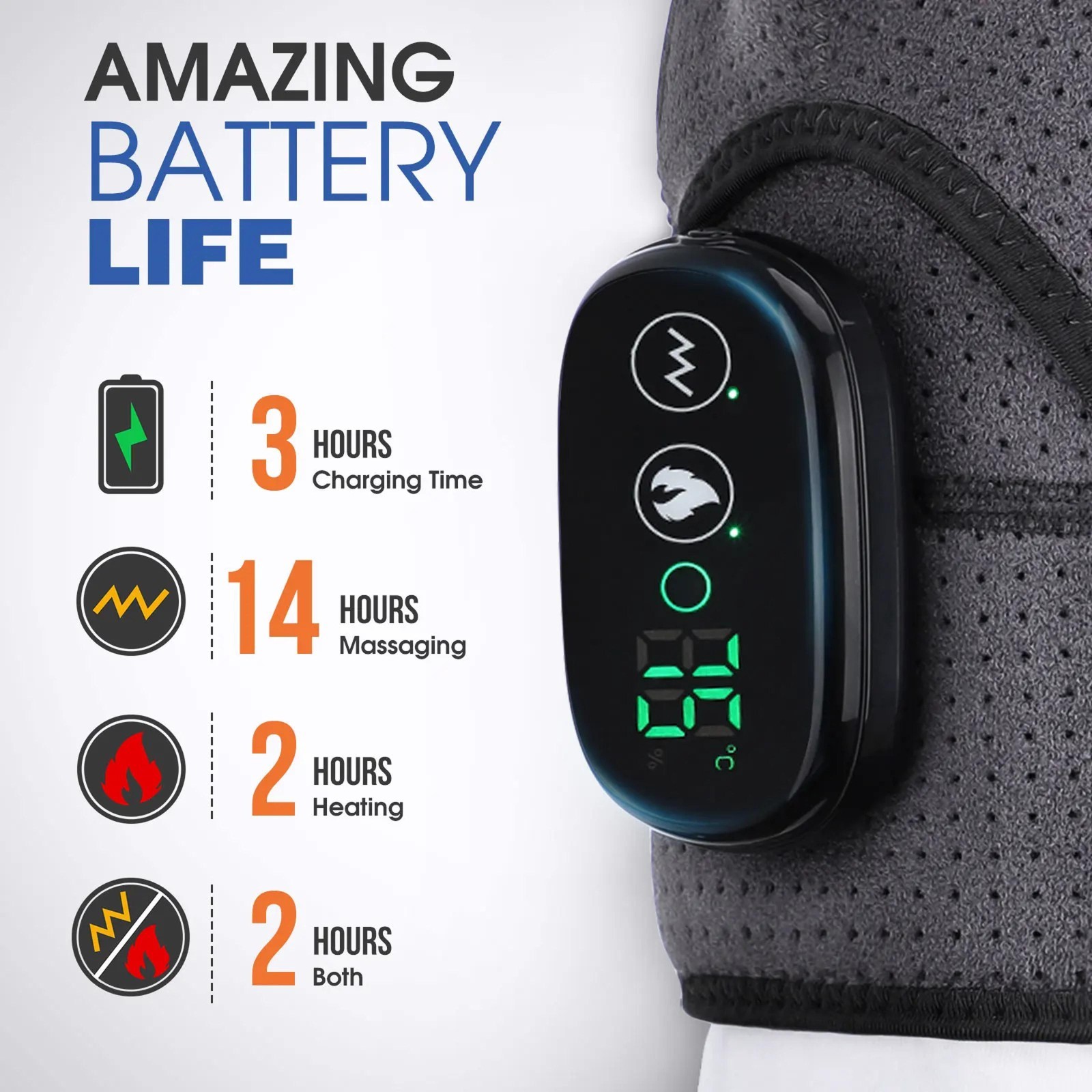 3-in-1 Heated Knee Shoulder Elbow Massager Wrap Vibration Support Brace
