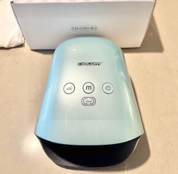 CINCOM Hand Massager Blue Heat Setting Battery Powered 110V CM-026H-BU
