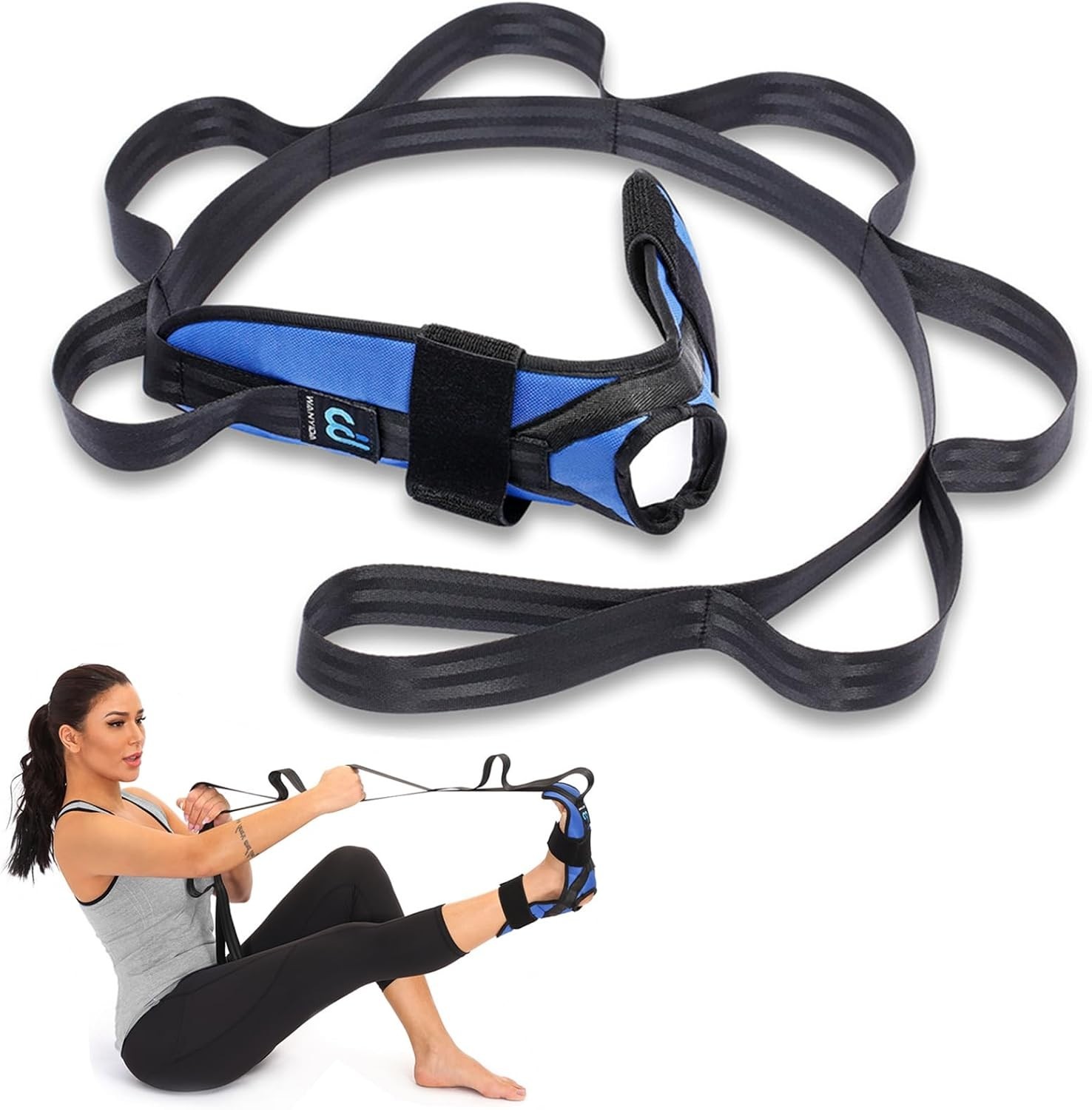 Adjustable Yoga Stretch Strap for Legs – Plantar Fasciitis & Achilles Support