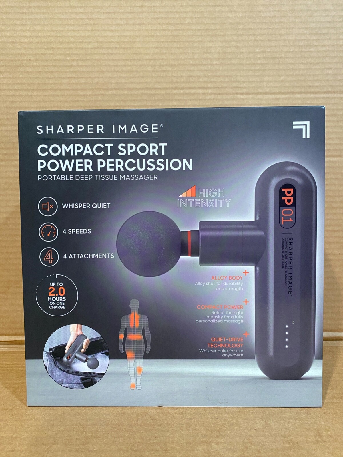 Sharper Image Compact Power Percussion Portable Deep Tissue Massager, 1583883