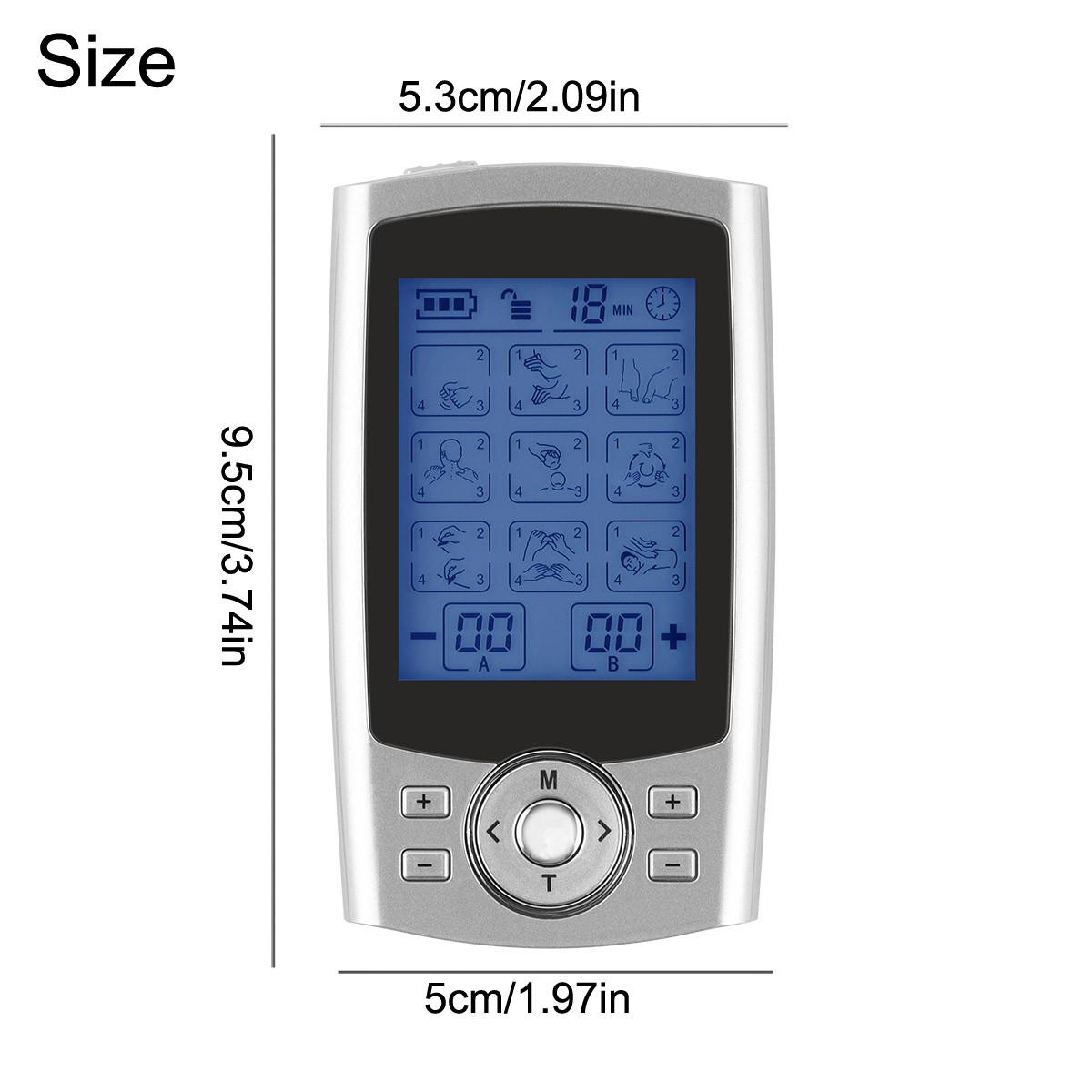Tens Unit Muscle Stimulator Machine Pulse Massager Therapy Pain Relief 36+ Modes