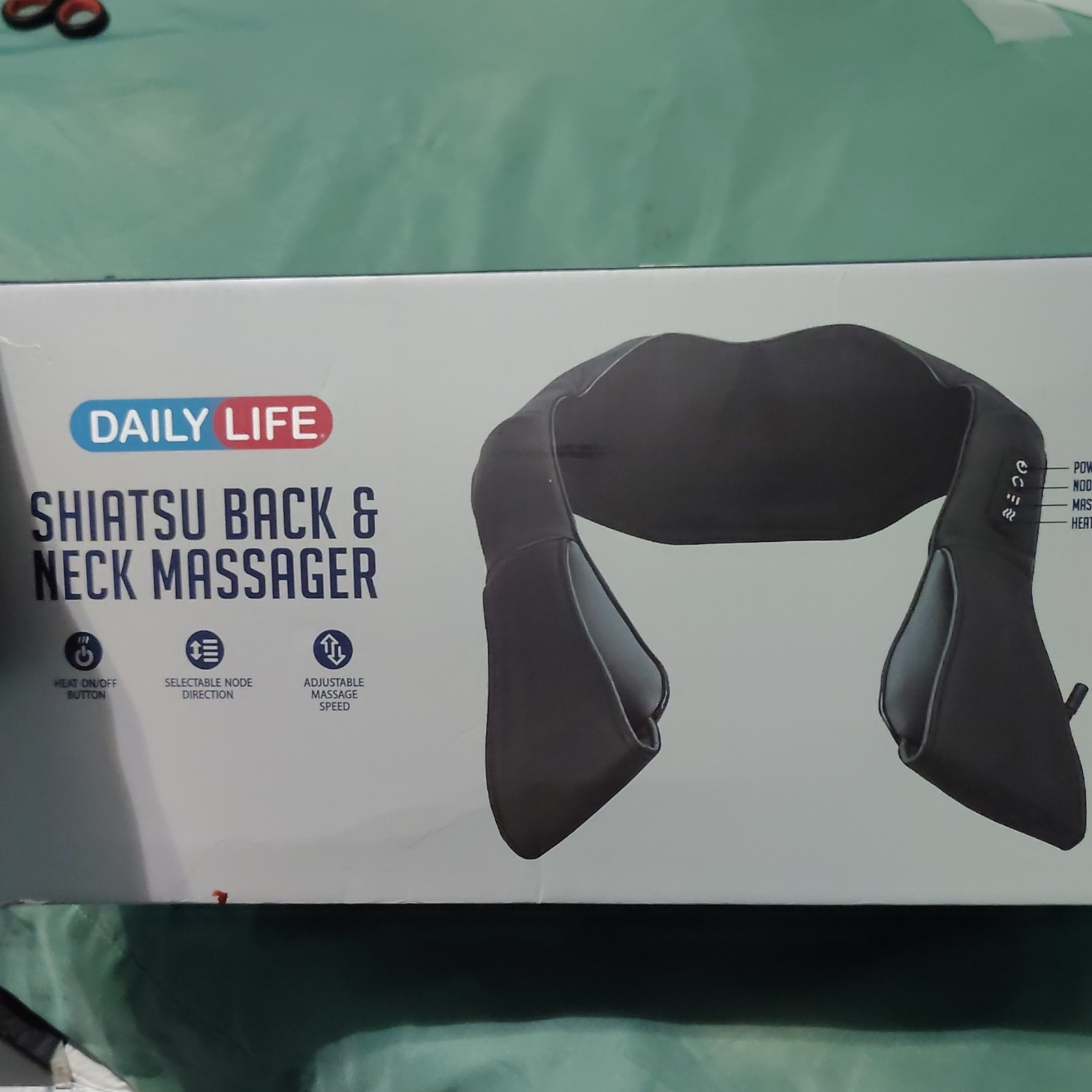 Daily Life Shiatsu Back & Neck Massager Black Heat Adjustable Speed
