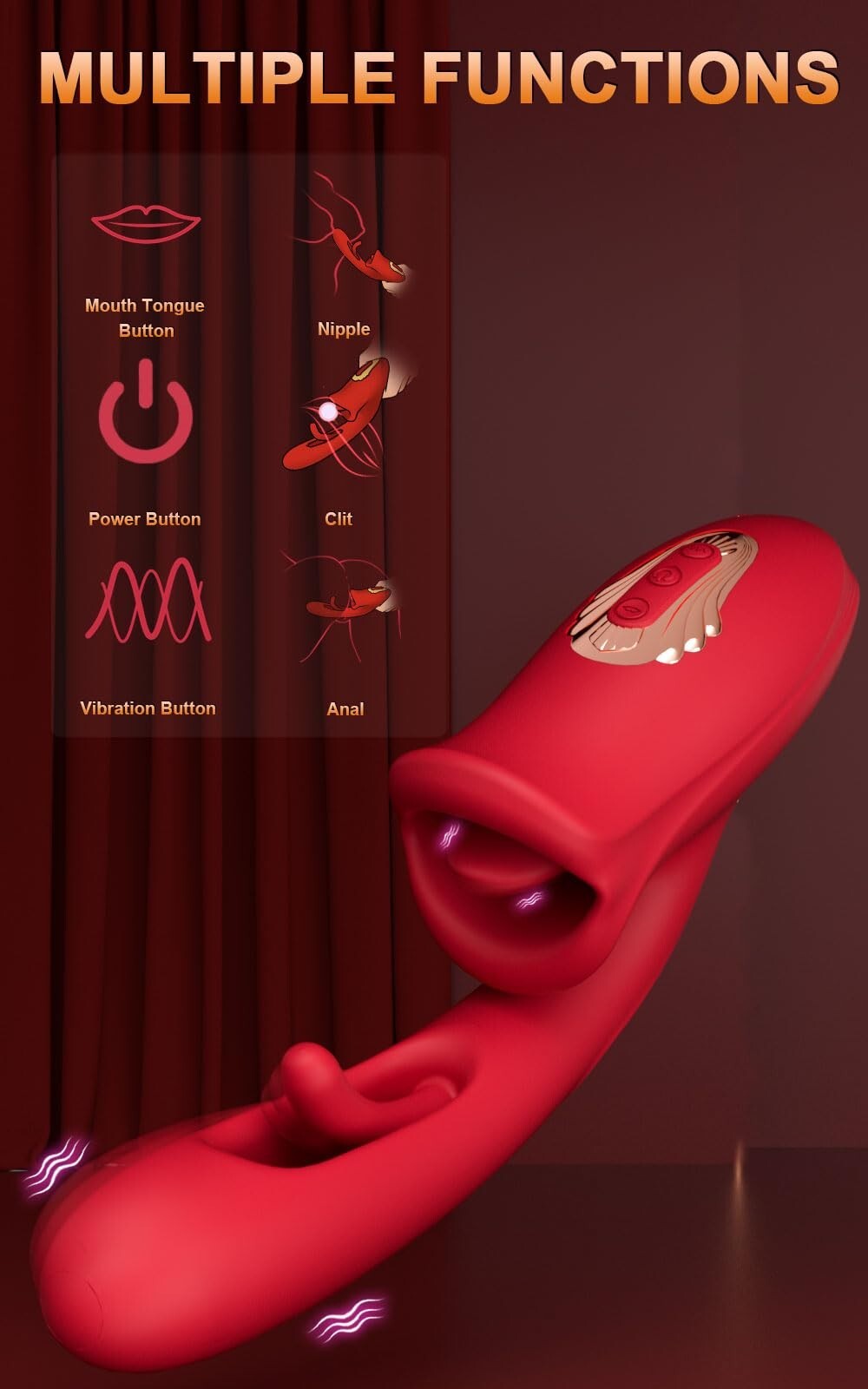 Rose Toys- 3in1 Toys Stimulator for Women with 9 Tongue & Thrusting