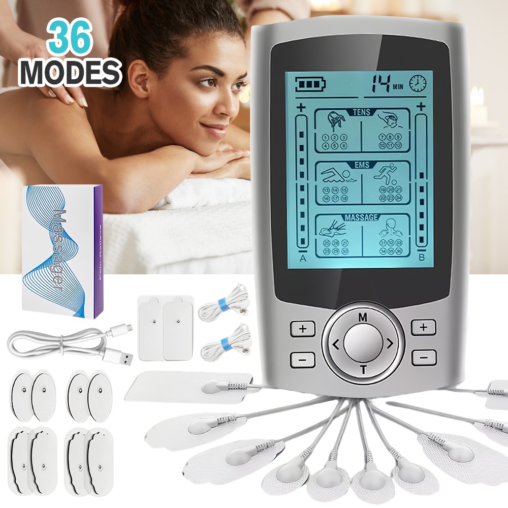 Tens Unit Muscle Stimulator Full Body Electro Therapy Device Machine w/ 8 Pads