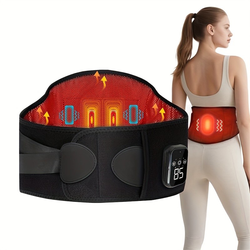 Electric Lower Back Massager for Pain Relief Heated Vibration Waist Lumbar Belt