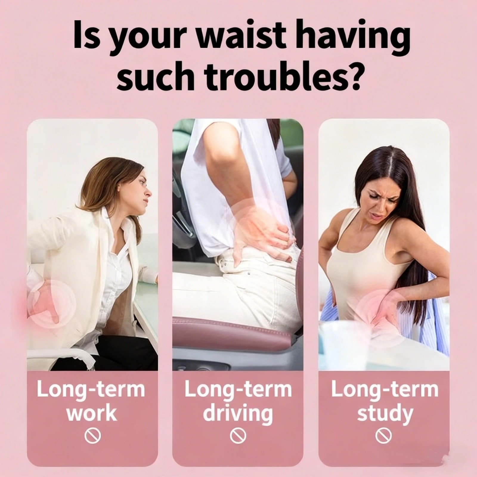 1 Pc Lumbar Back Stretcher Massager Spine Pain Relief Waist Traction Corrector