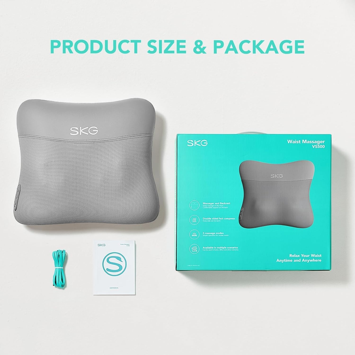 SKG Back and Neck Massager Deep Tissue Cordless Dual Sided Heat VS500