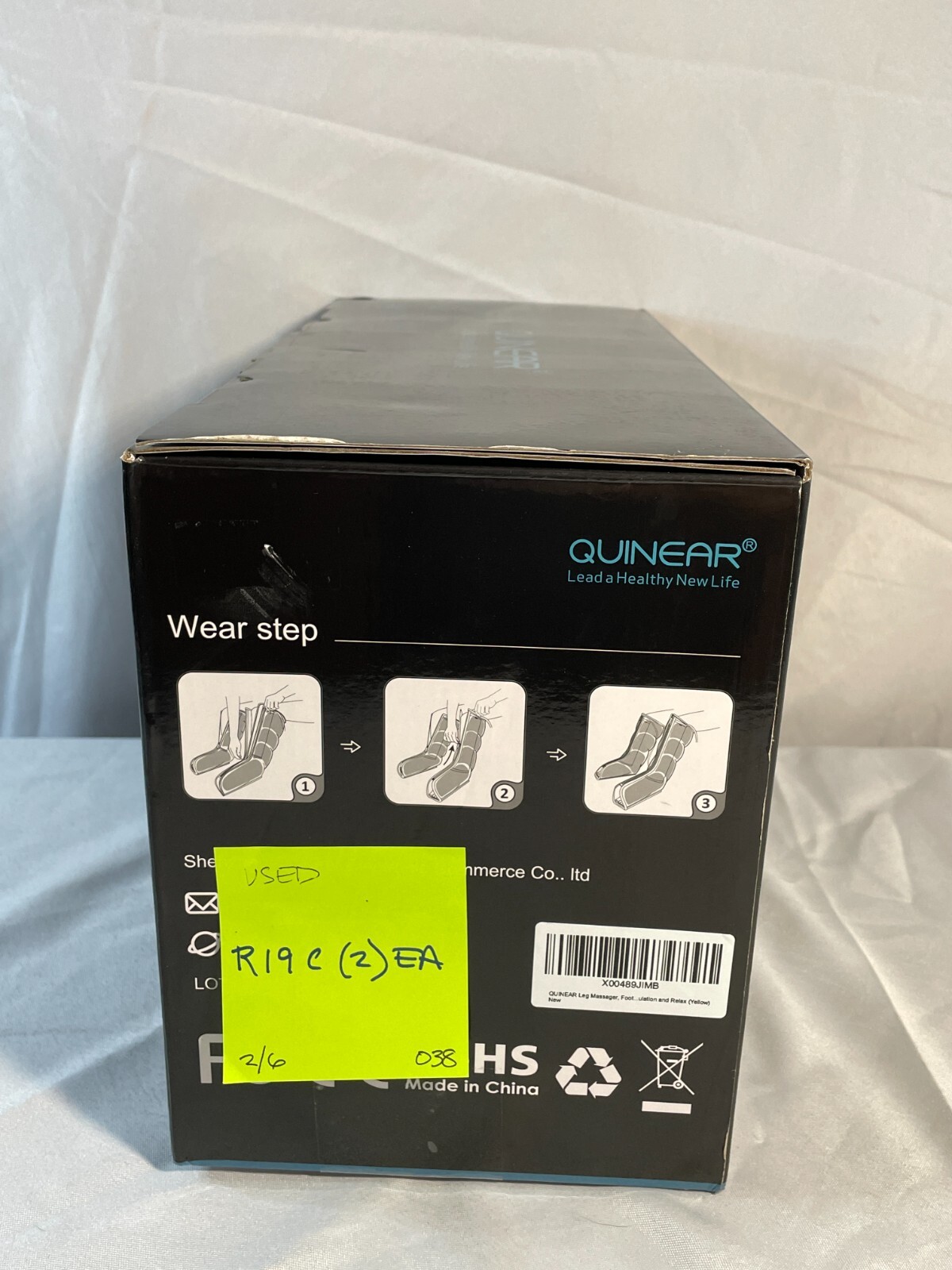 Quinear QN-100A Black Yellow 3 Modes Air Compression Leg Massager