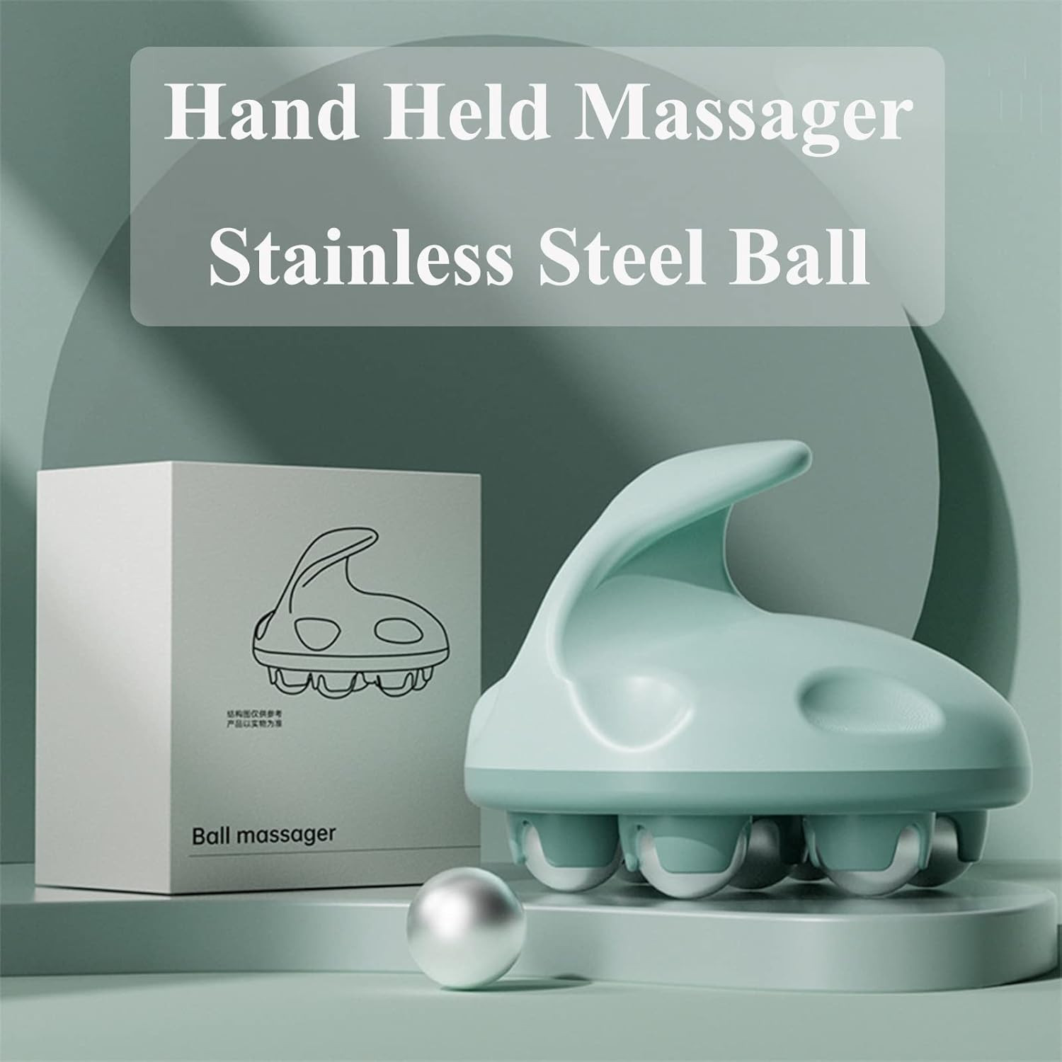 Hand Held Massager, Full Body Massage Tool with Roller Ball Massager Manual 360-