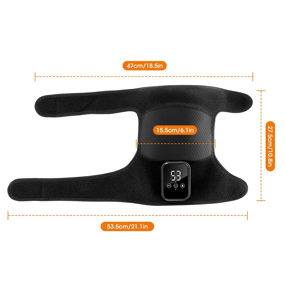 Cordless Knee Massager with Heat Vibration Electric Heated Knee Brace 3 Heating