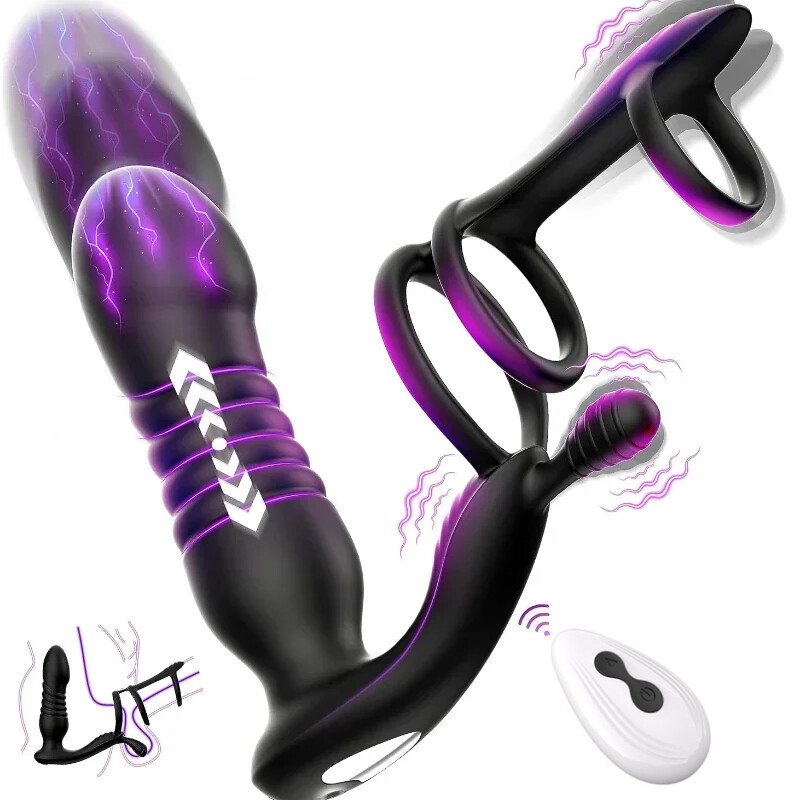Waterproof Powerful Flapping Prostate Massager Dual Motor Telescopic-Vibrators