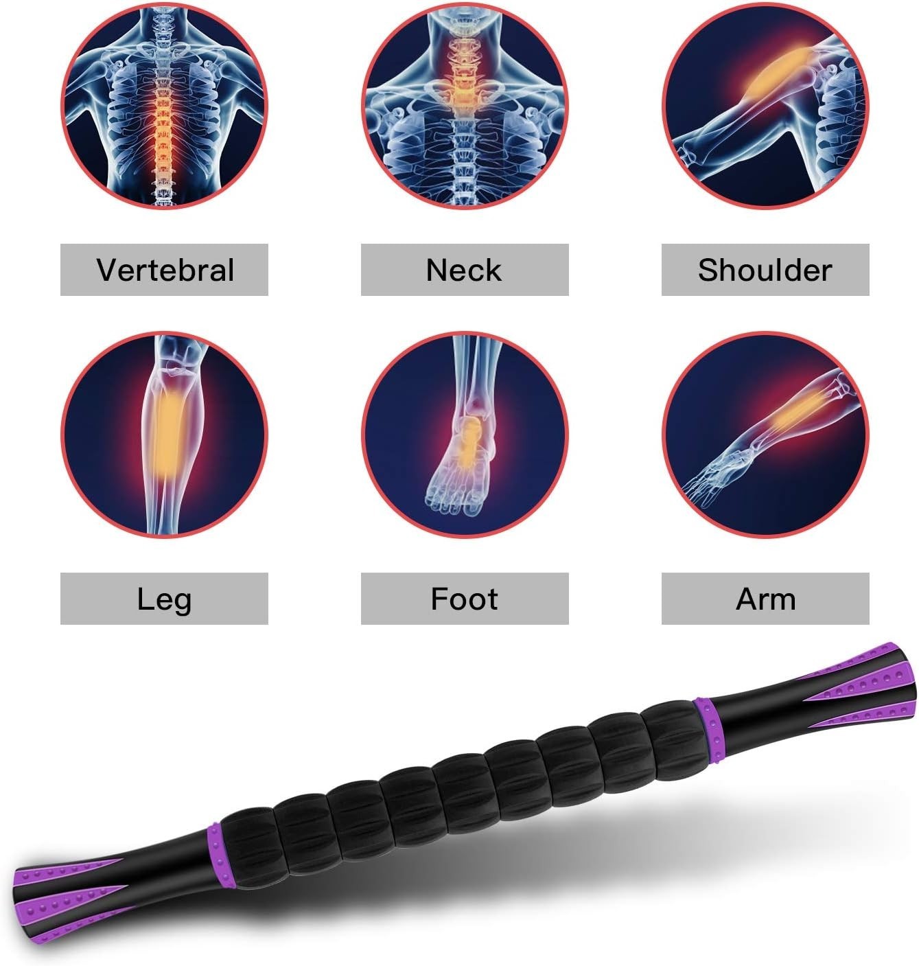 Handheld Fascia Blaster Roller Stick for Myofascial Relief & Lymphatic Drainage