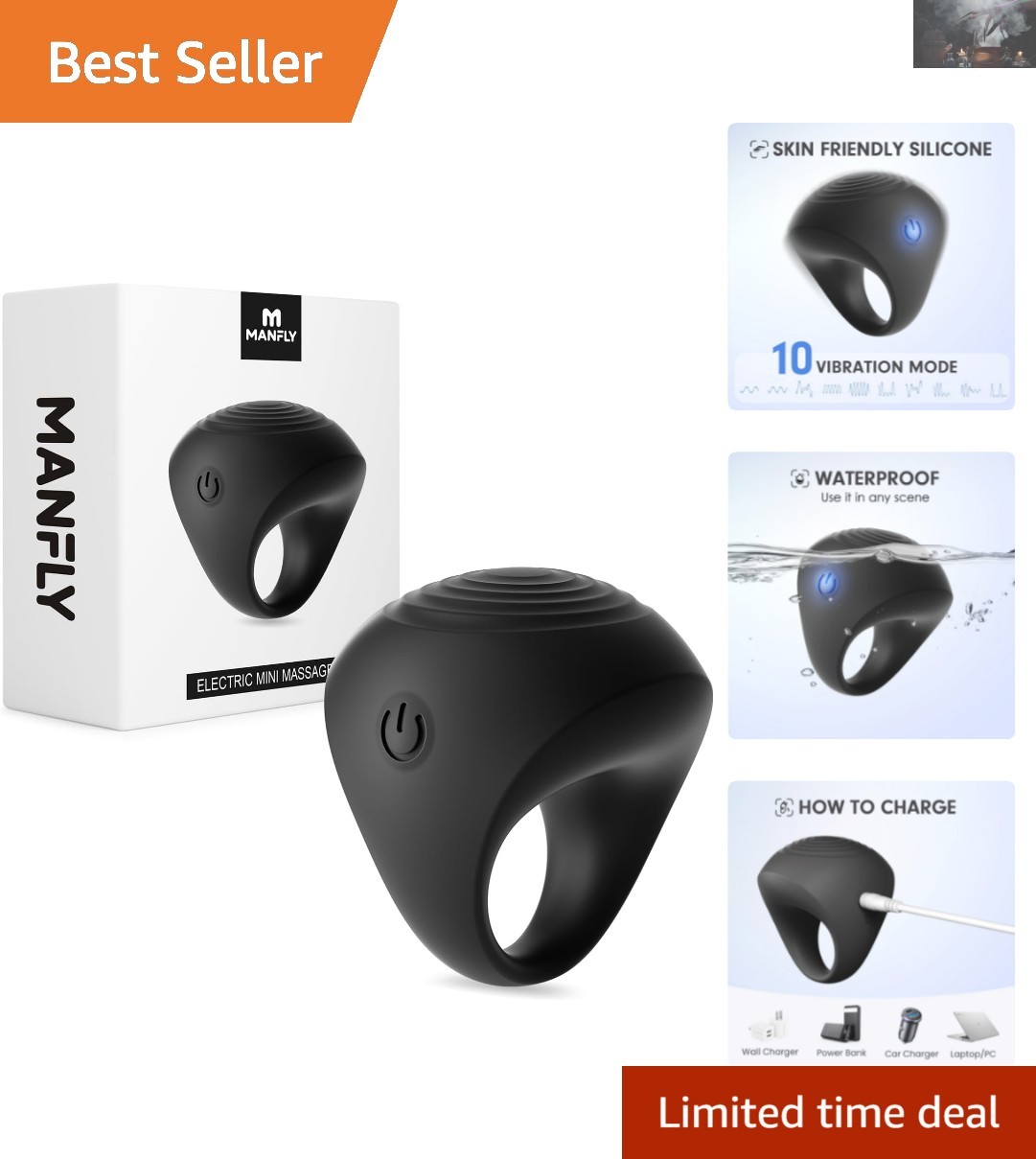 Rechargeable Soft Silicone Finger Massager – Waterproof & Lightweight Design