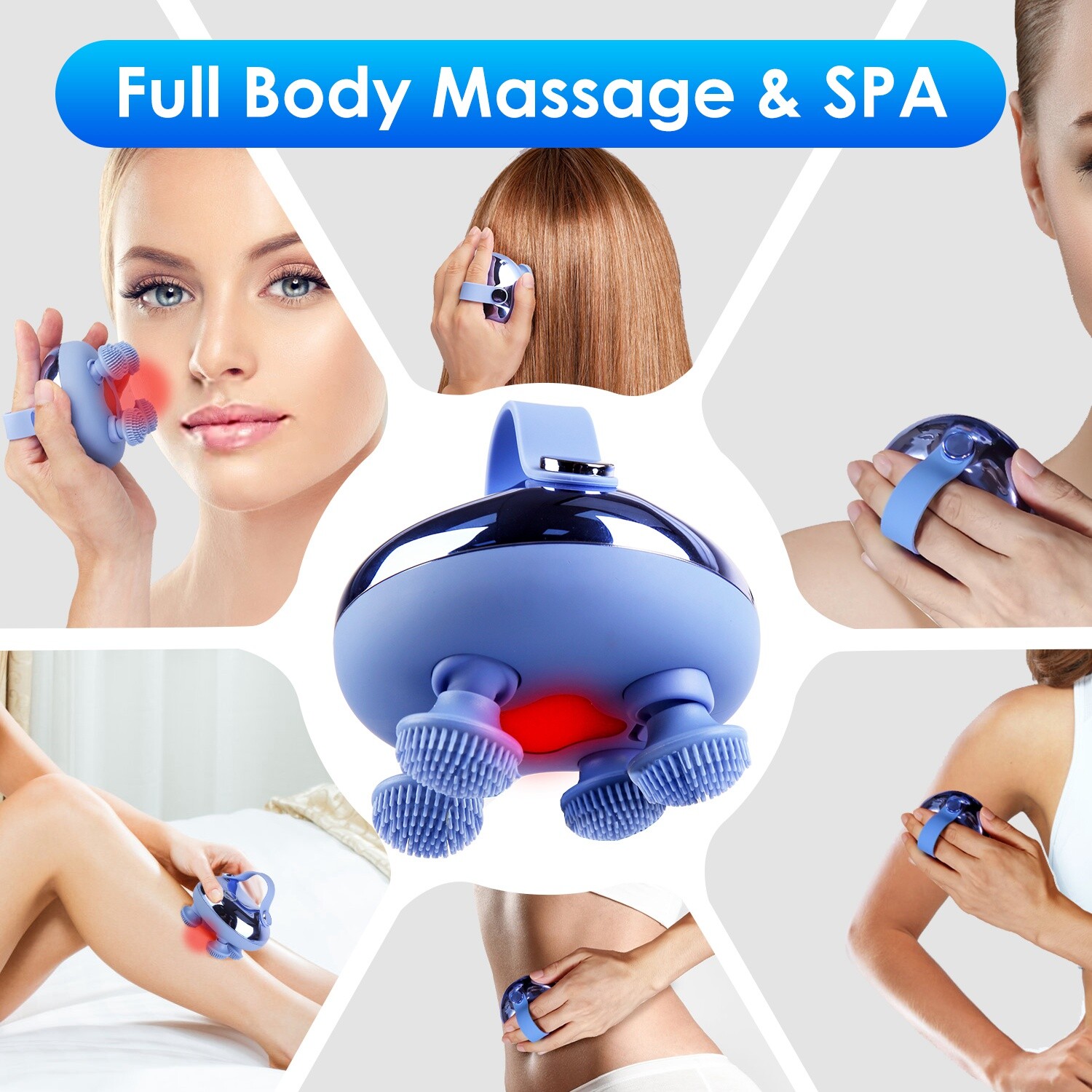 Electric Scalp Massager Waterproof Full Body Hair Scalp Massager Stress Relax