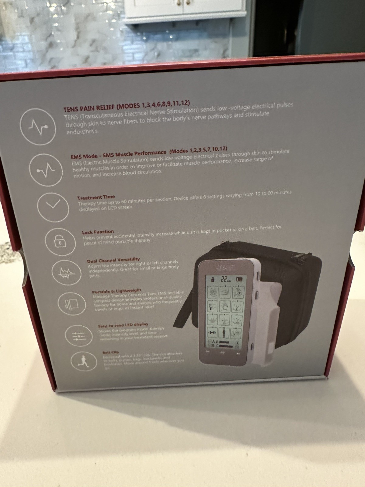 Verve Deluxe Dual Channel TENS & EMS Therapy Device, 12 Modes, 20 Intensities