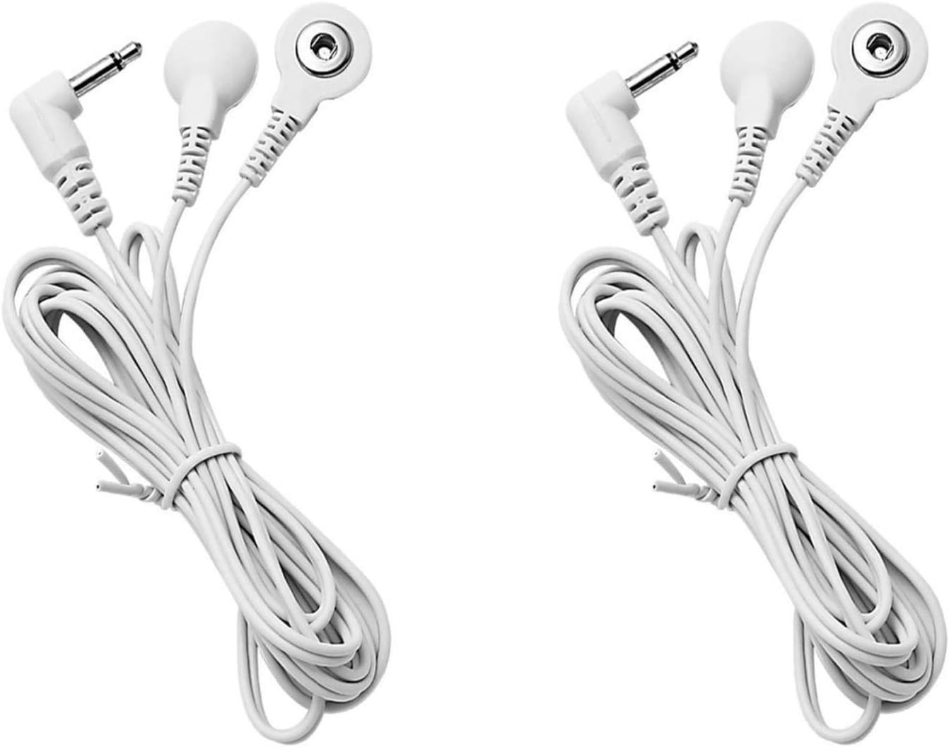 2 Pieces 2.5Mm Plug to 3.5Mm Snap Replacement Cable Lead Wires for Electric Mass